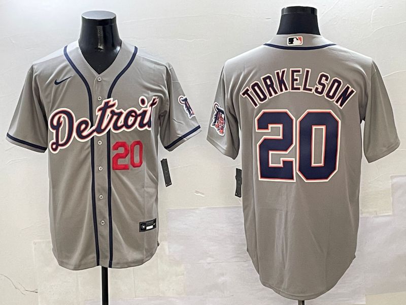 Men Detroit Tigers #20 Torkelson Grey Game 2025 Nike MLB Jersey style 4